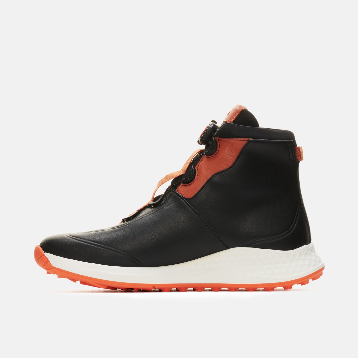 Bologna waterproof black men's golf shoe with maximum grip and fast lacing system