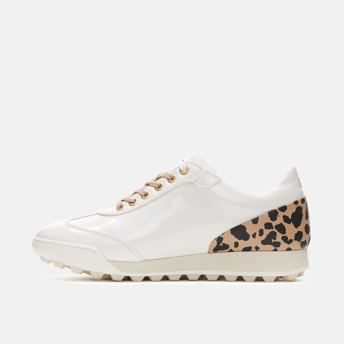 Duca del Cosma's King Cheetah White Women's Golf shoe fully waterproof with animal print from duca del cosma