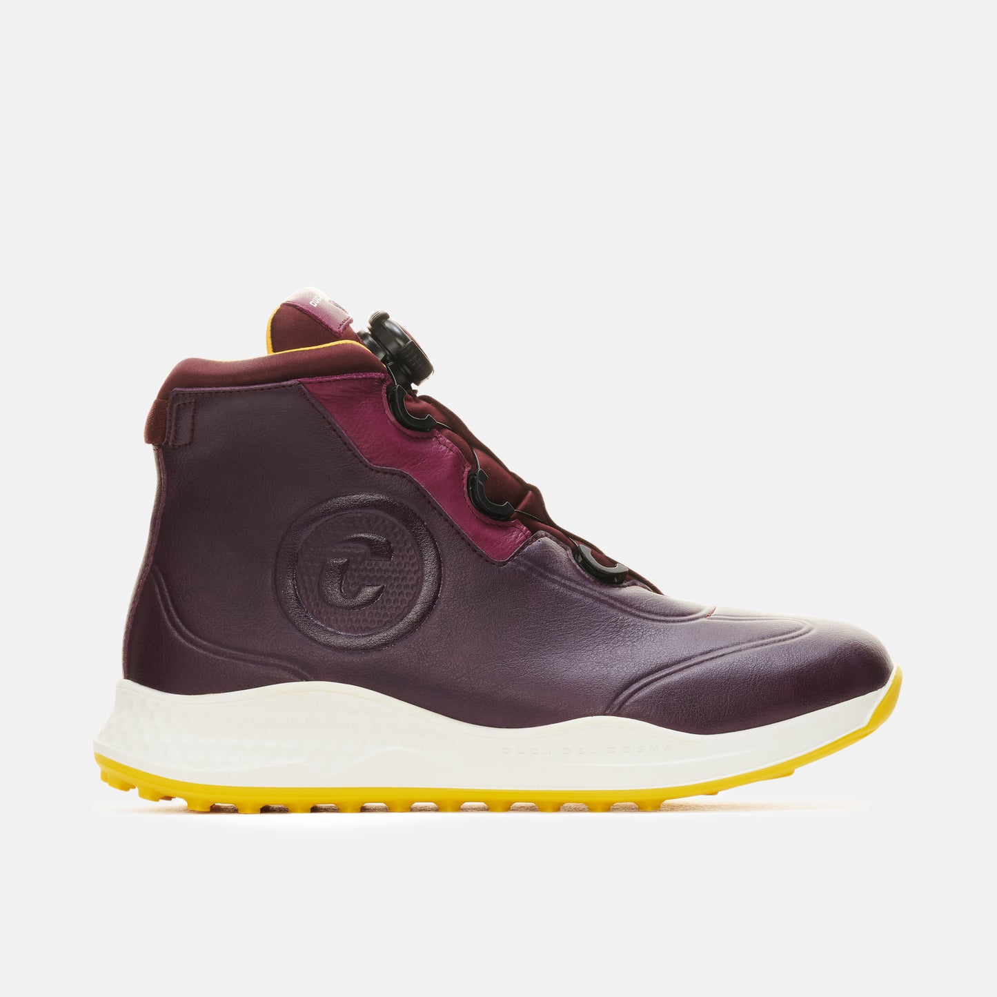 Toscana Purple women's golf shoe is the best winter golf boots for women's and made from Sustainable Microfibre and Leather