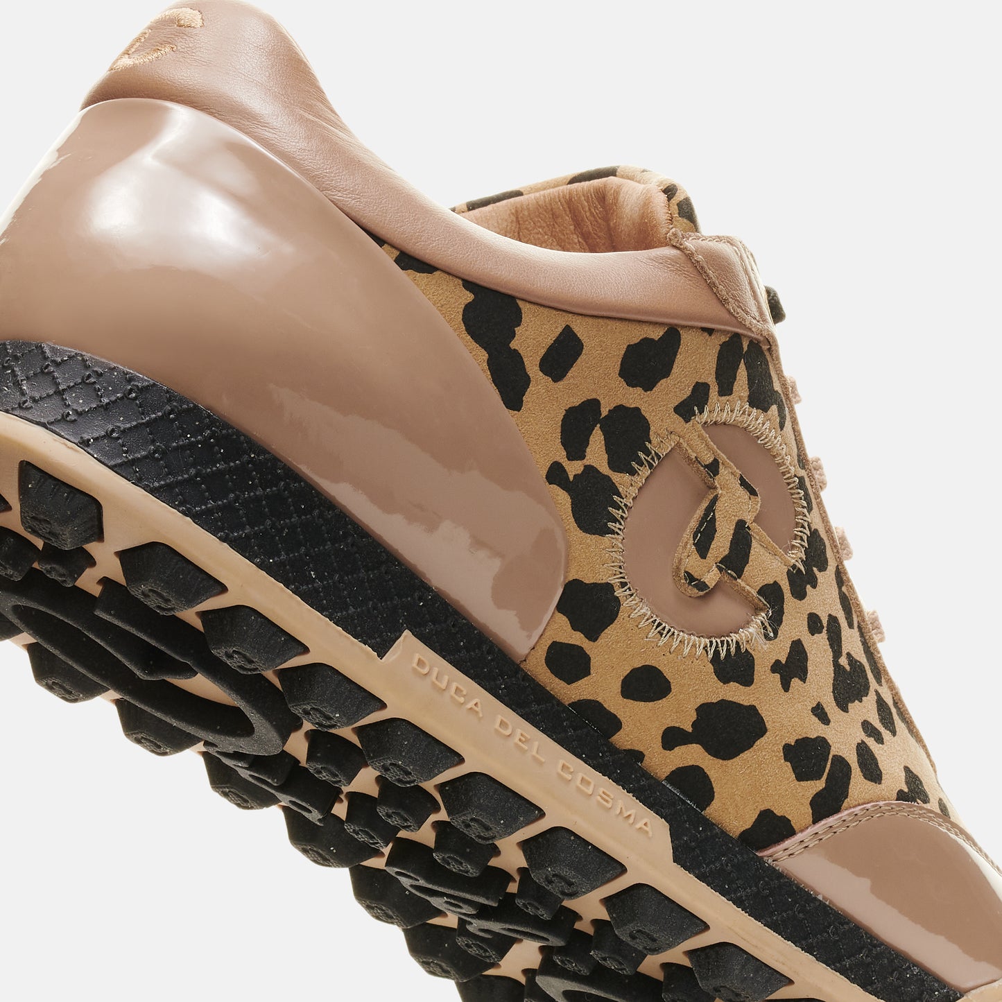King Cheetah taupe Women's Golf shoe fully waterproof with animal print from duca del cosma