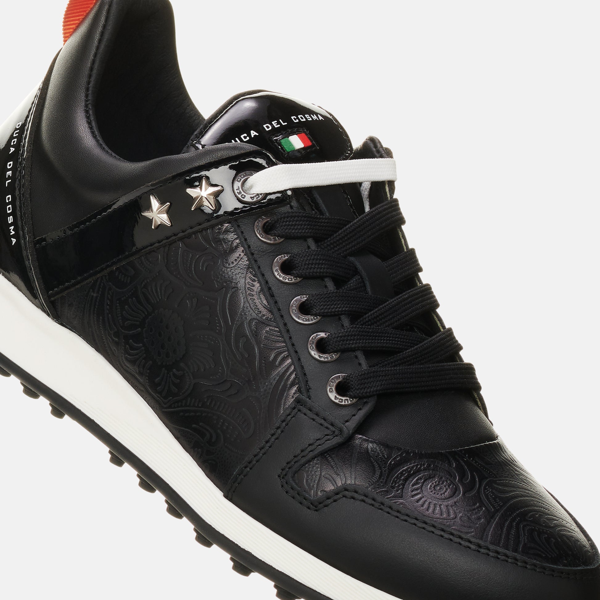 Duca del Cosma MJ Black women's golf shoe is stylish and waterproof for on and off the golf course