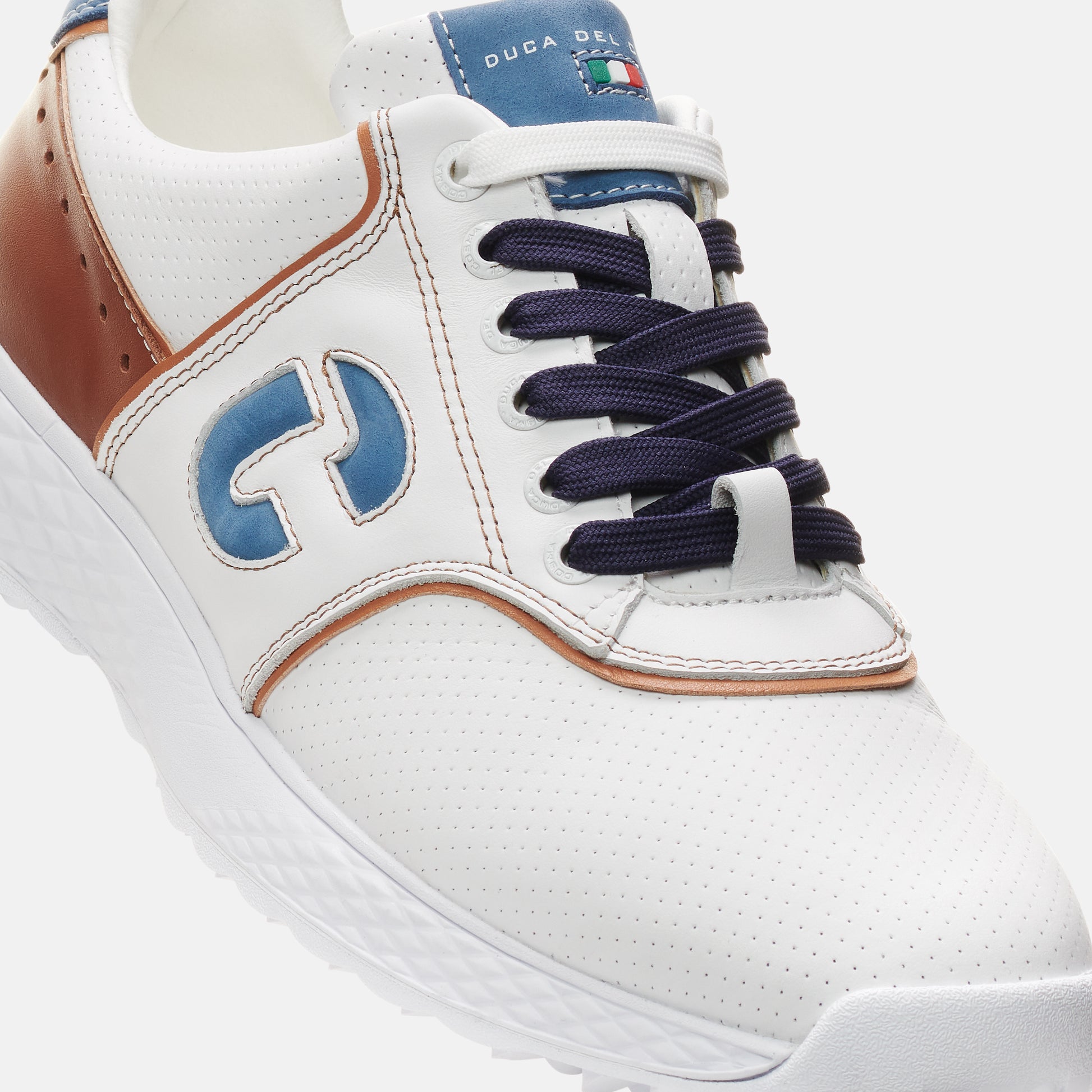 Positano white mens Golf Shoes Duca del Cosma Waterproof best golf shoe for the golf course
