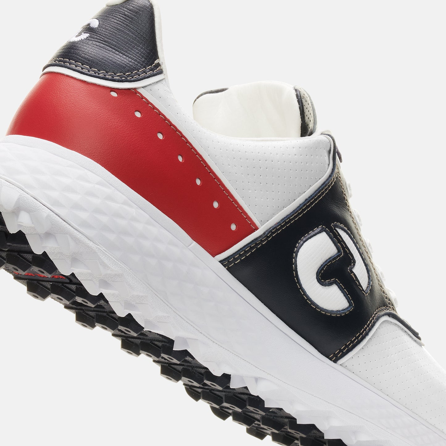 Positano white navy mens waterproof golf shoes best golf shoe for the golf course
