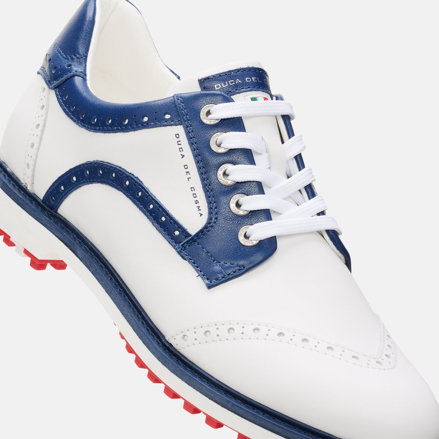 Waterproof Golf Shoe, White Golf Shoes, Lightweight Golf Shoes, Spikeless Golf Shoes, Duca del Cosma Men's Golf Shoes, Classic golf shoes.