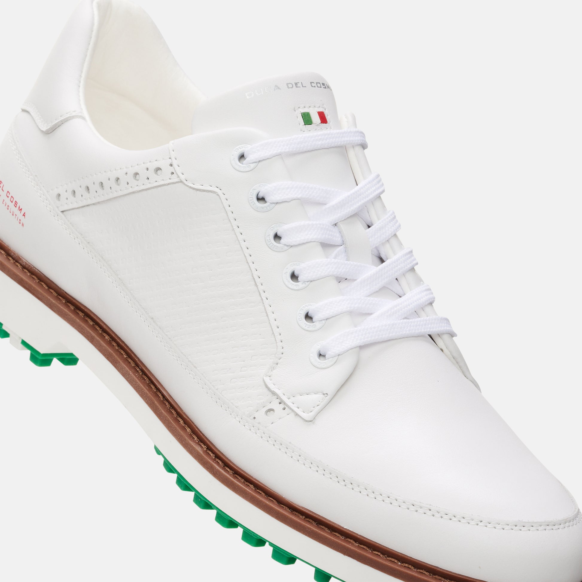 Lightweight Golf Shoes, White Golf Shoes, Waterproof Golf Shoes, Spikeless Golf Shoes, Duca del Cosma Men's Golf Shoes, Classic golf shoes.
