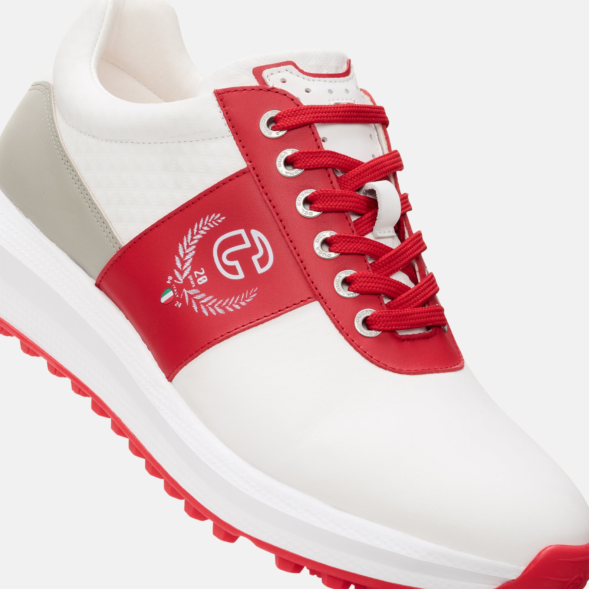 White Golf Shoes, Red Golf Shoes, Spikeless Golf Shoes, Waterproof Golf Shoes, Lightweight Golf Shoes, Duca del Cosma Men's Golf Shoes.
