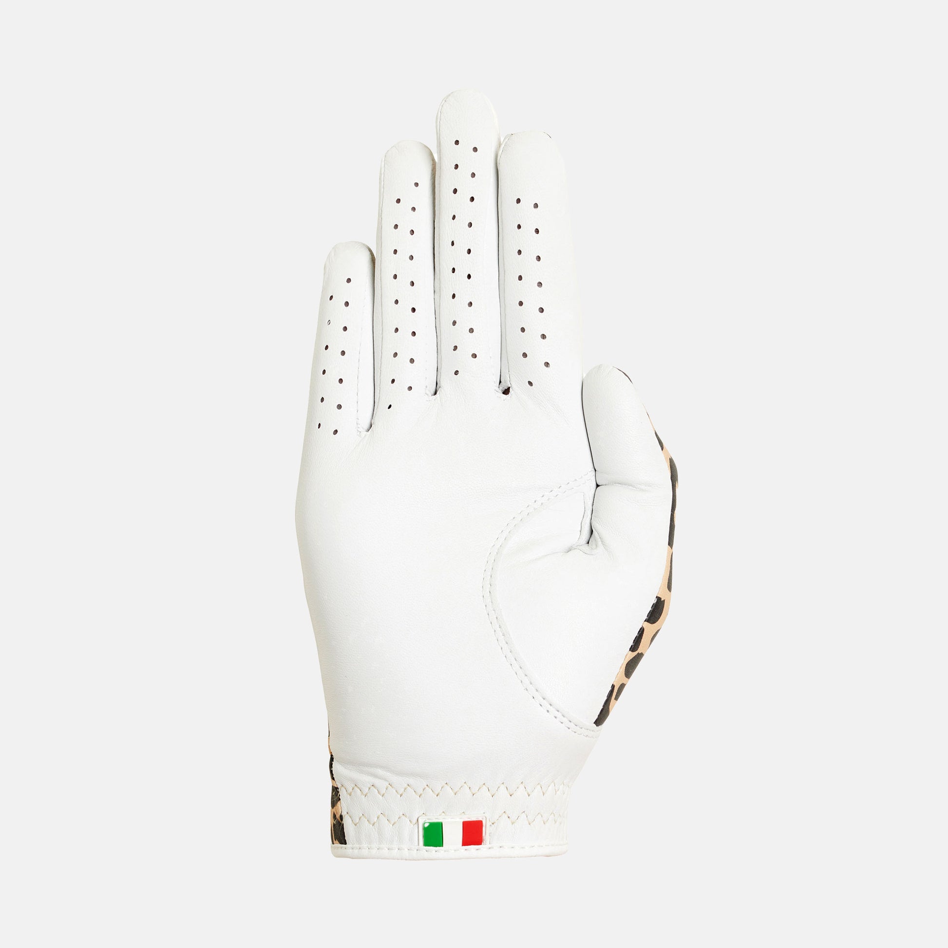 left-handed golf glove for women's designed for right-handed players, features a premium combination of Cabretta leather and microfibre leather.