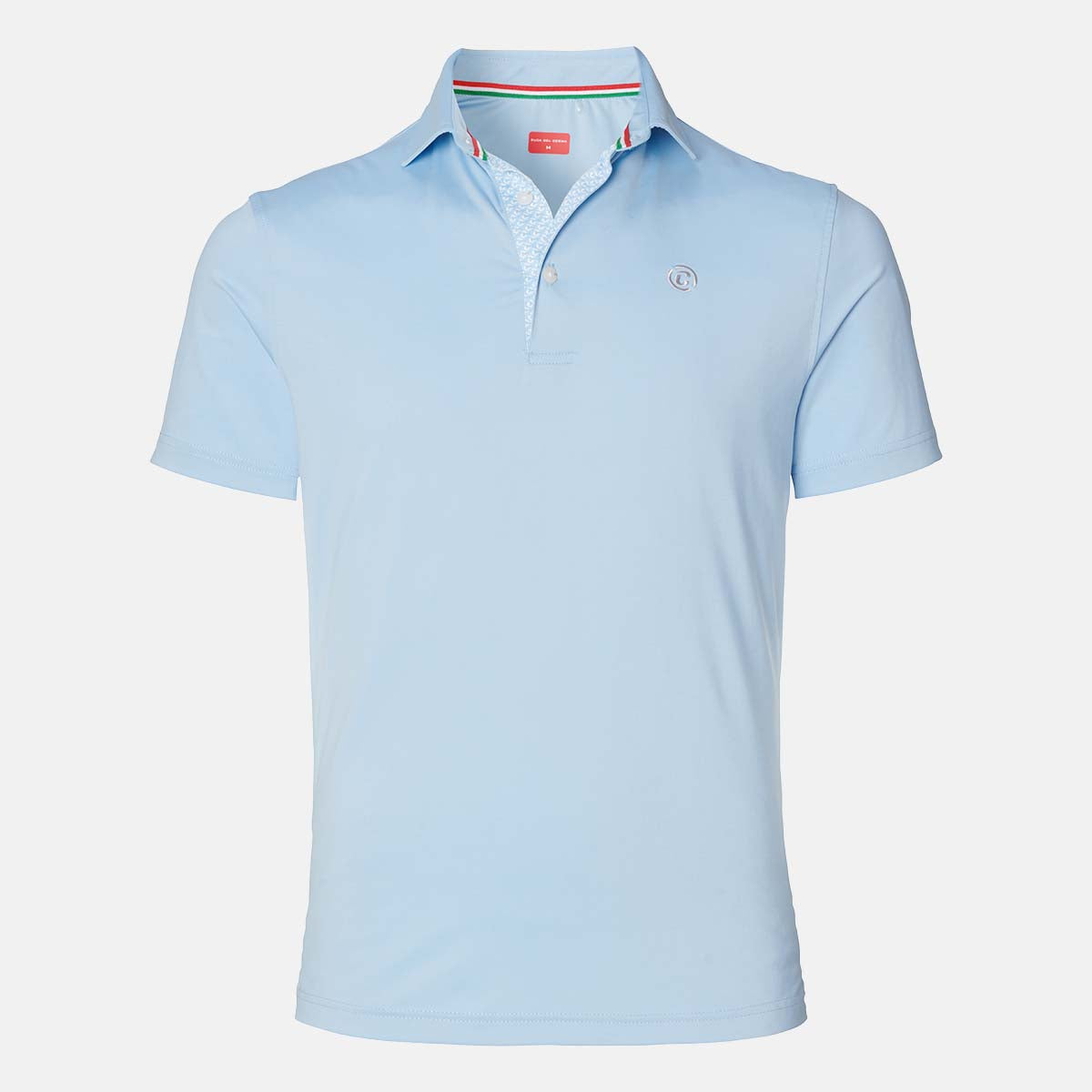 light blue polo dress shirt Twillory Men's Short Sleeve Button Down Polo - Powder Blue - Tailored Fit, Moisture-Wicking