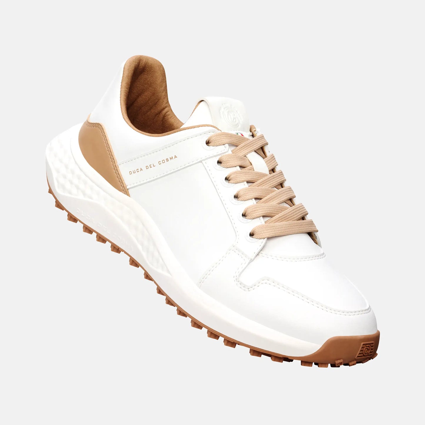 the ideal sporty women's golf sneakers. Waterproof, comfortable, and providing exceptional grip , Duca del Cosma