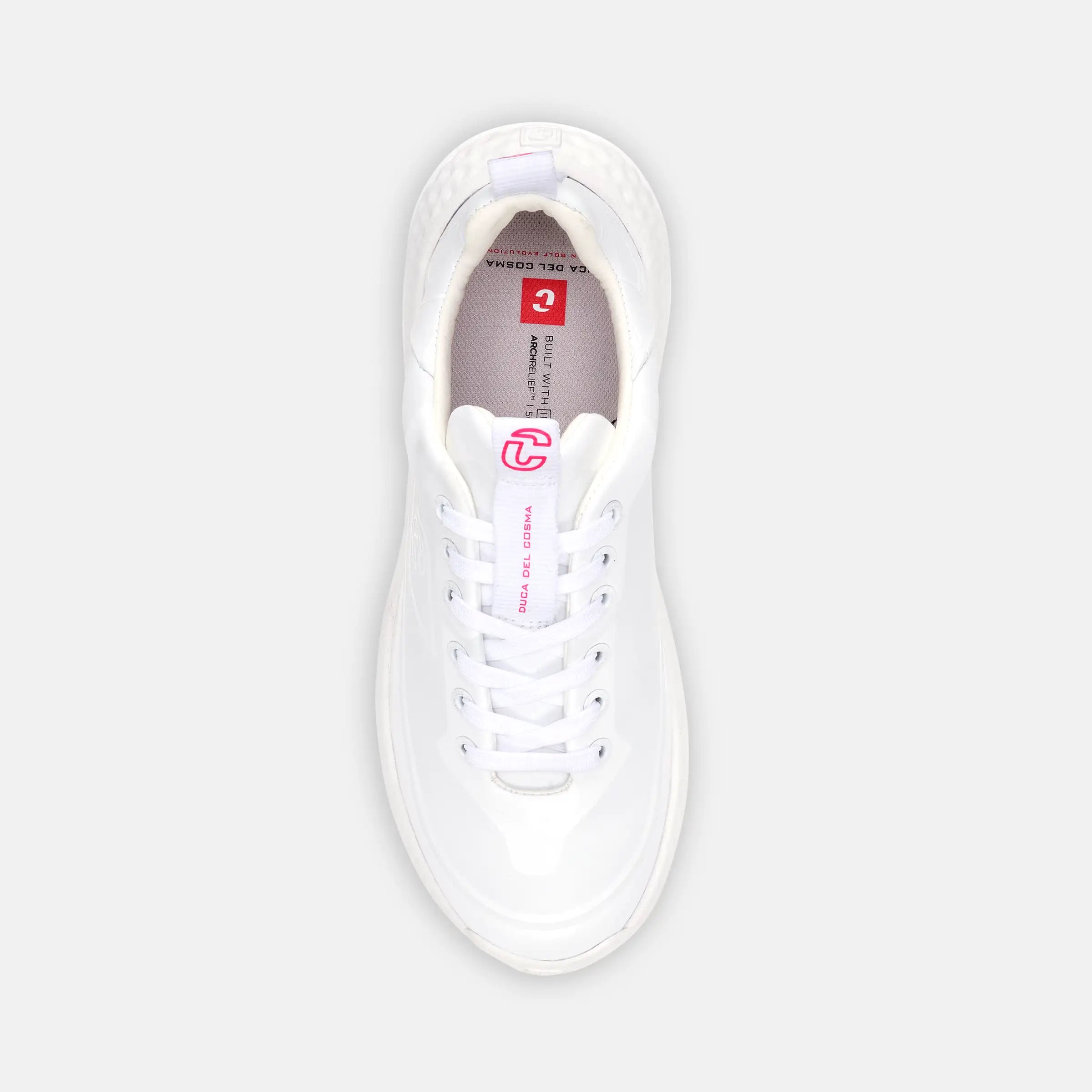 white spikeless golf shoes, Duca del Cosma