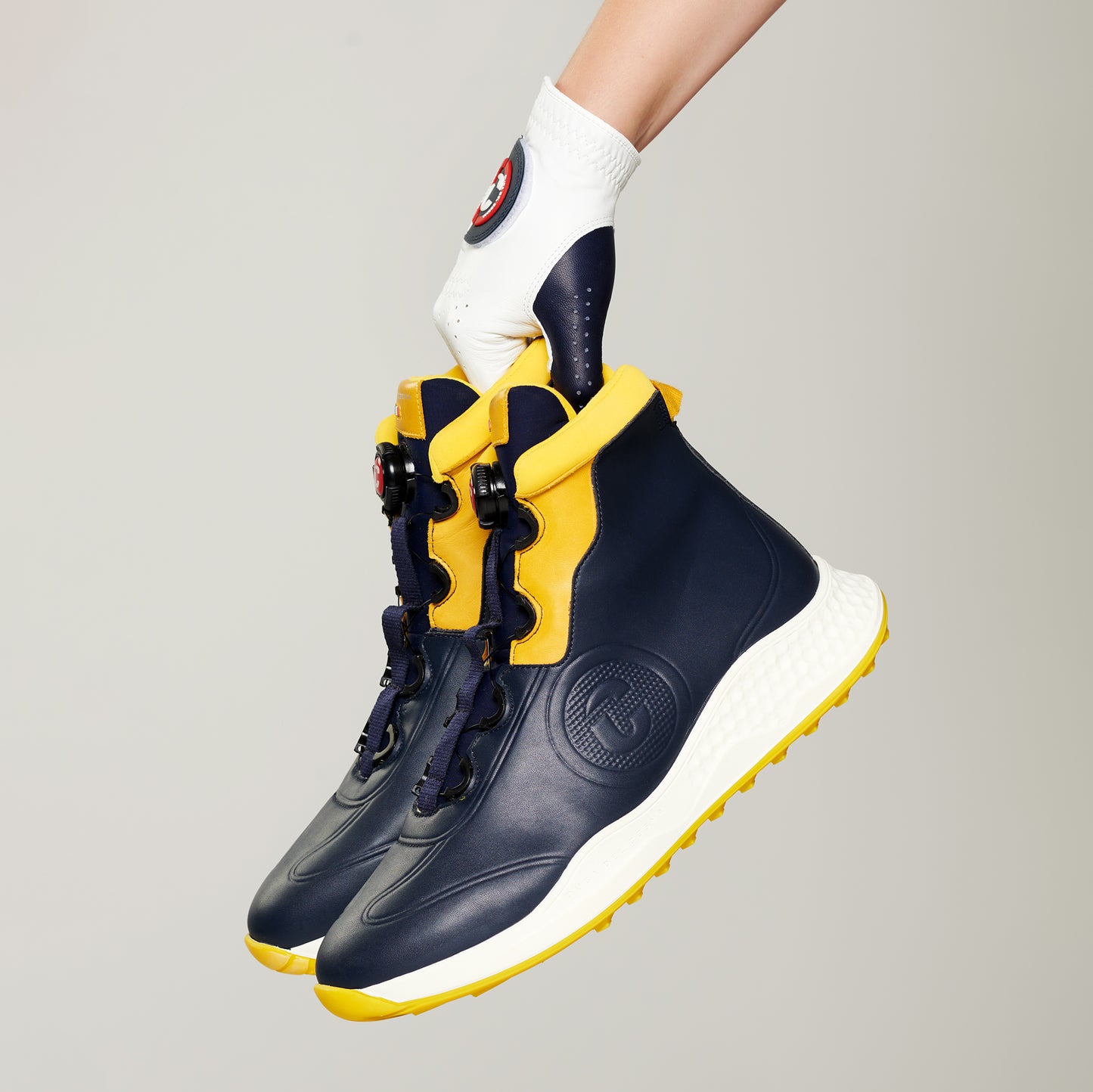 Bologna navy waterproof men's golf shoe with fast lacing system and maximum comfort