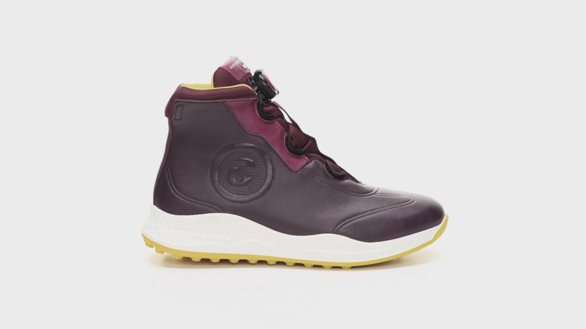 Toscana Purple women's golf shoe is the best winter golf boots for women's and made from Sustainable Microfibre and Leather