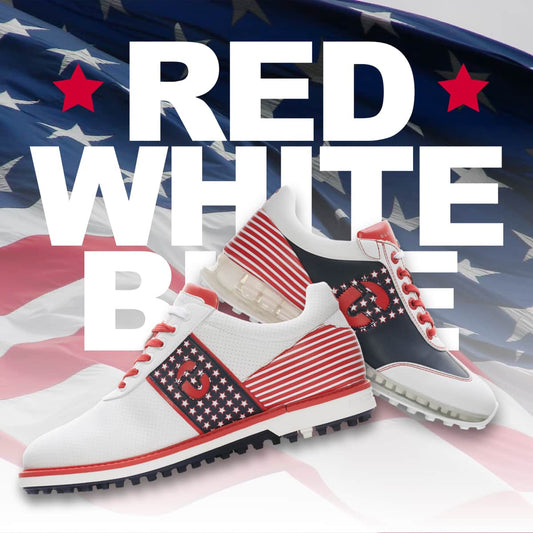 Red White Blue Golf Shoes