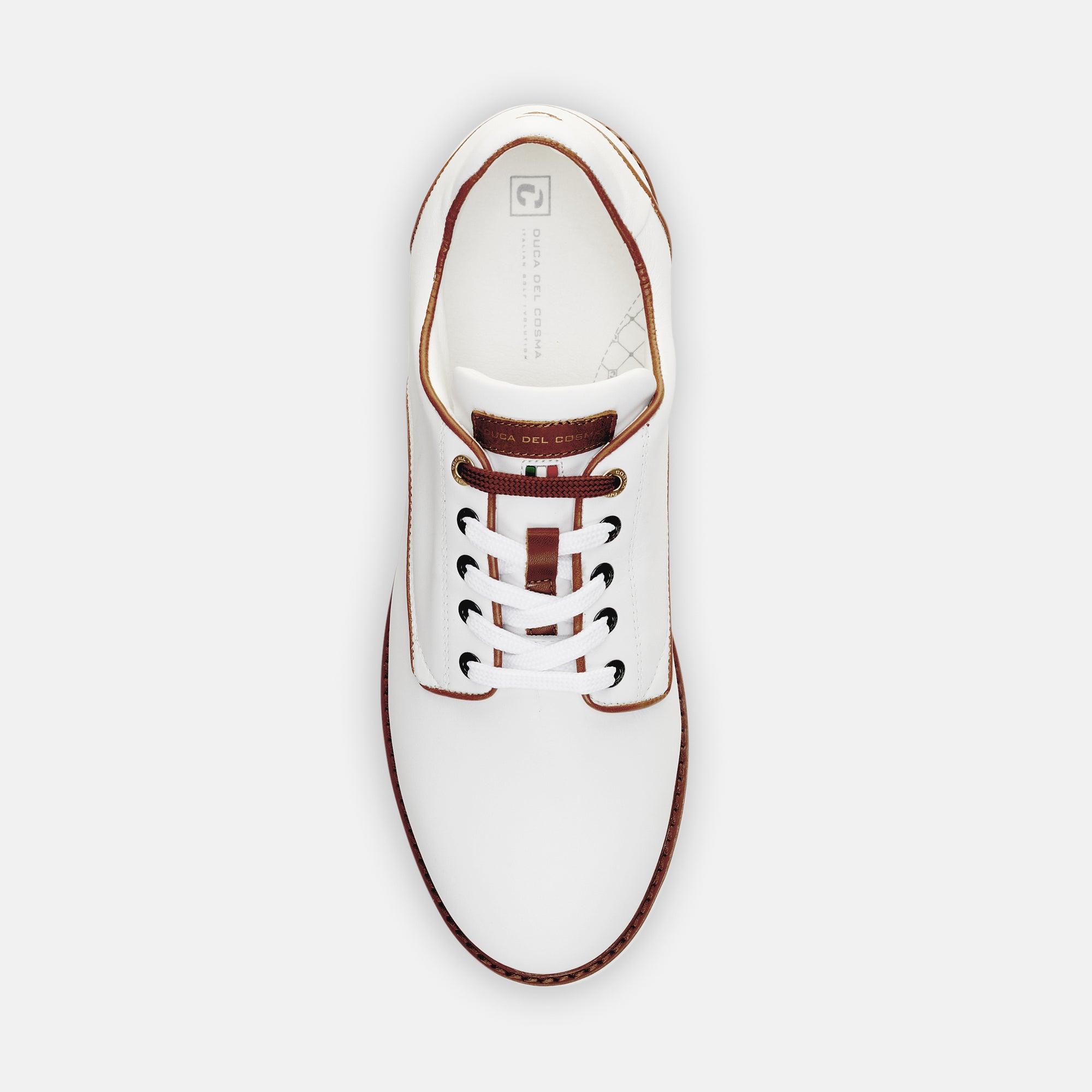 Elpaso white golf shoes for men's from duca del cosma