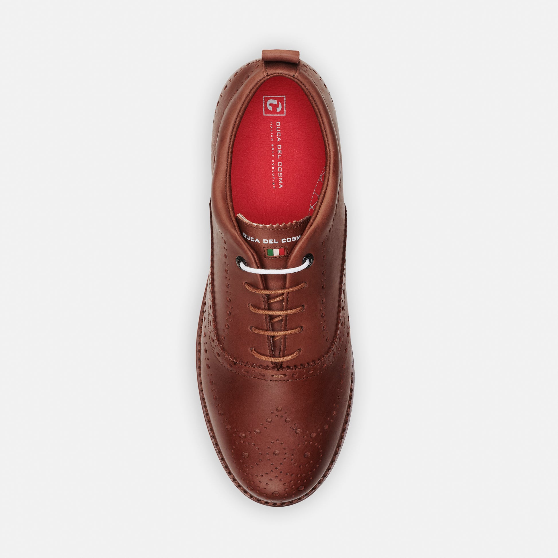 Churchill brown men's golf shoe from duca del cosma