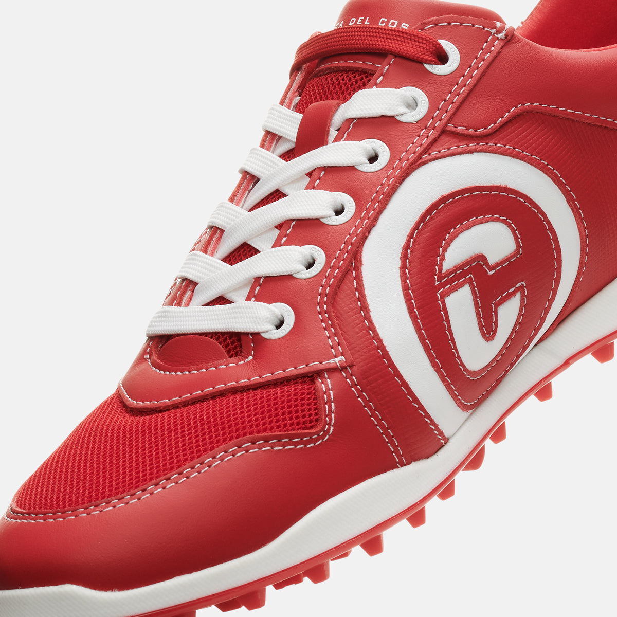 Duca del Cosma's Kuba 2.0 red golf shoe for men's handcrafted from leather and 100% waterproof