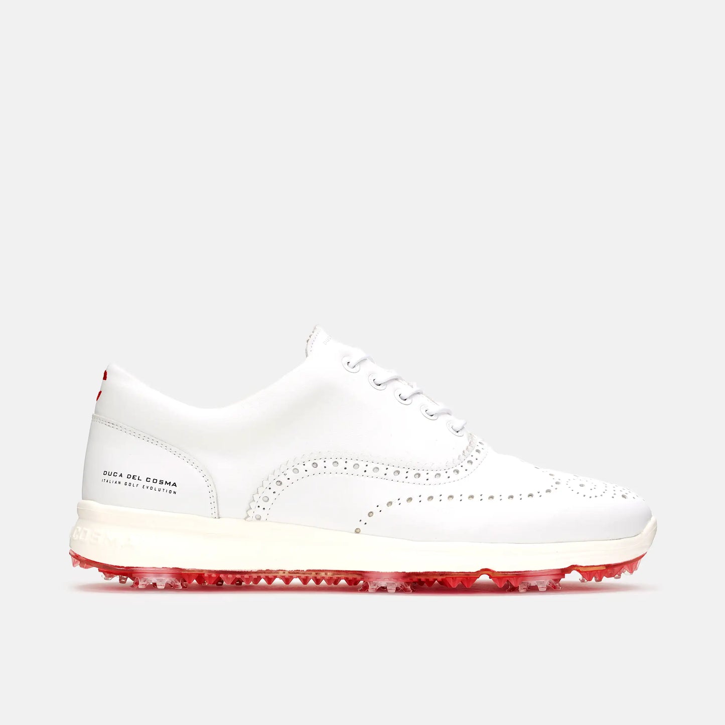 Bernardo Pro Spike white men's golf shoe fully waterproof with spikes from Duca del Cosma