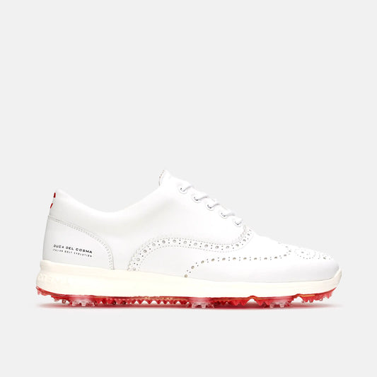 Bernardo Pro Spike white men's golf shoe fully waterproof with spikes from Duca del Cosma