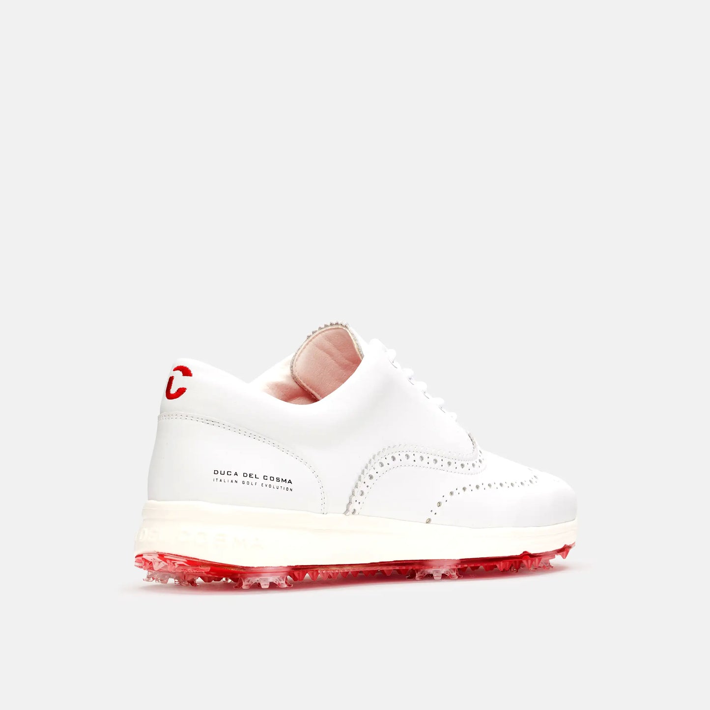 Bernardo Pro Spike white men's golf shoe fully waterproof with spikes from Duca del Cosma