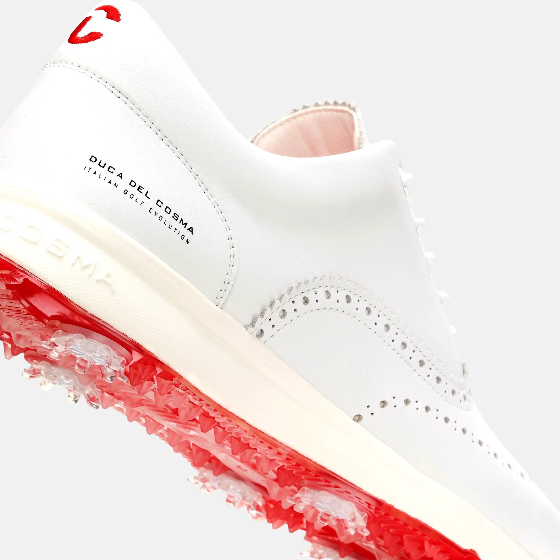 Bernardo Pro Spike white men's golf shoe fully waterproof with spikes from Duca del Cosma