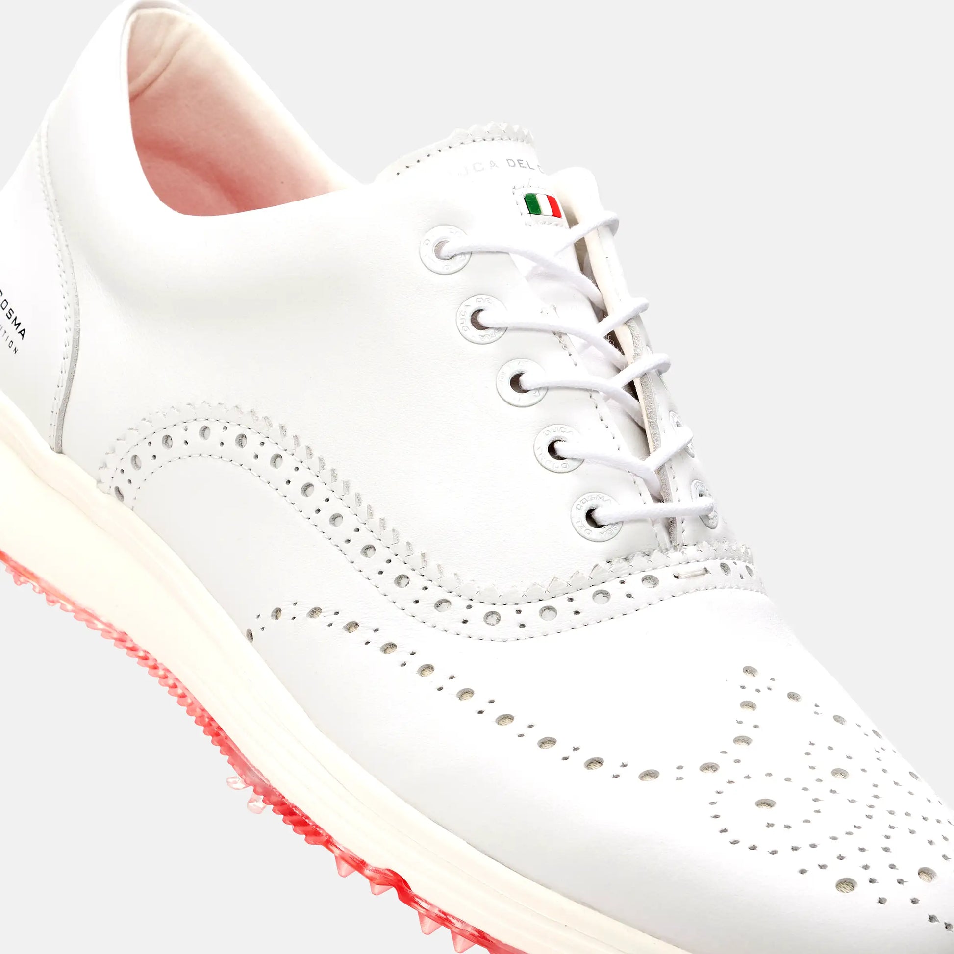 Bernardo Pro Spike white men's golf shoe fully waterproof with spikes from Duca del Cosma