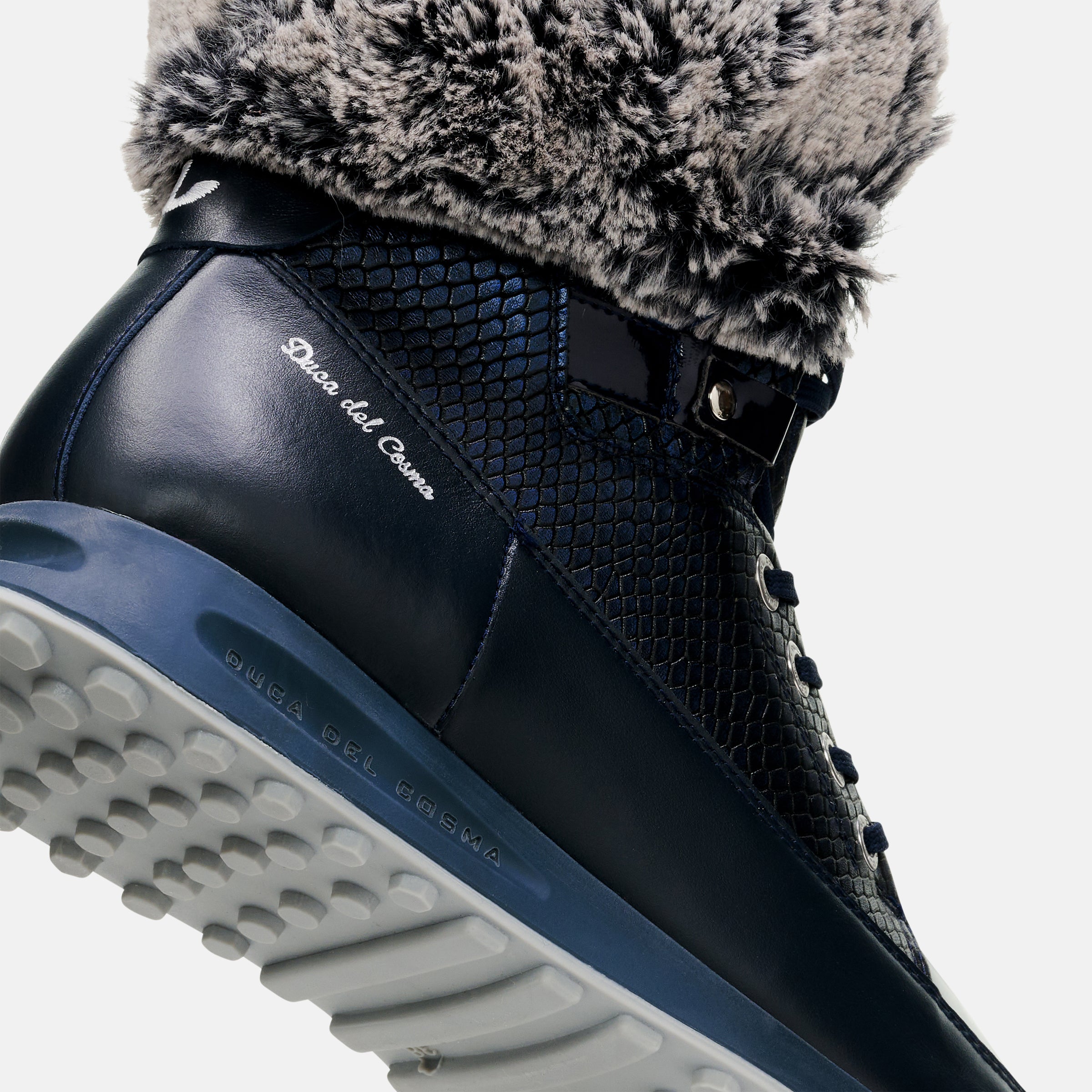 Francesca Blue women's winter golf shoe are waterproof and warm golf boots with maximum grip