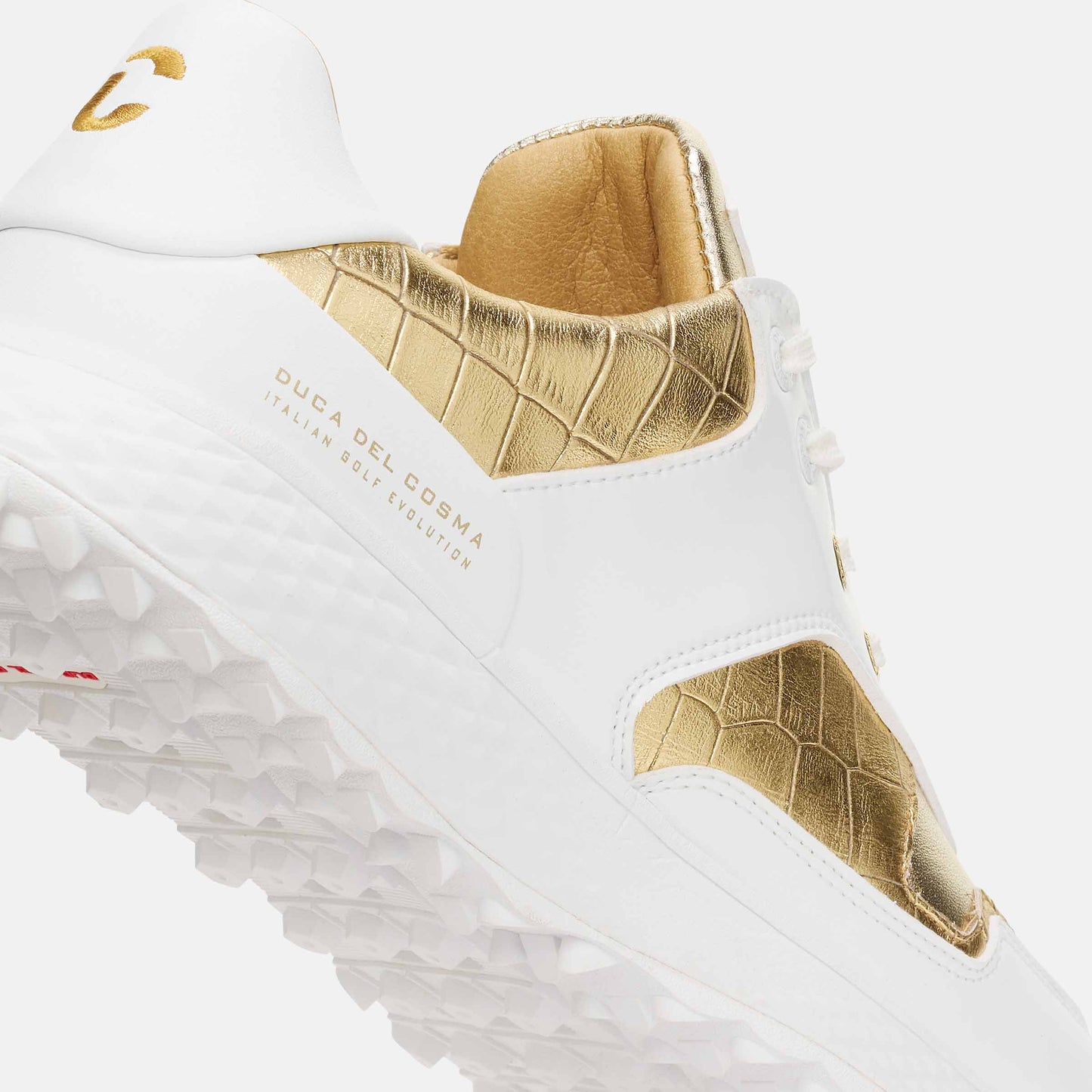 White Golf Shoes, Ultra-Lightweight, Gold Golf Shoes, Spikeless Golf Shoes, Waterproof Golf Shoes, Lightweight Golf Shoes, Duca del Cosma Women's Golf Shoes, Sneaker golf shoes.