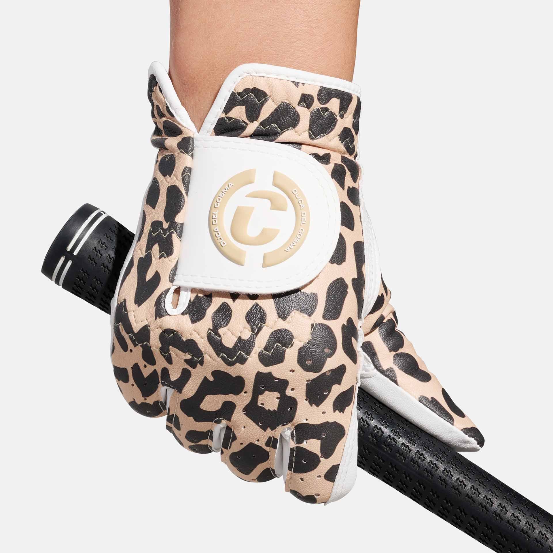 left-handed golf glove for women's designed for right-handed players, features a premium combination of Cabretta leather and microfibre leather.