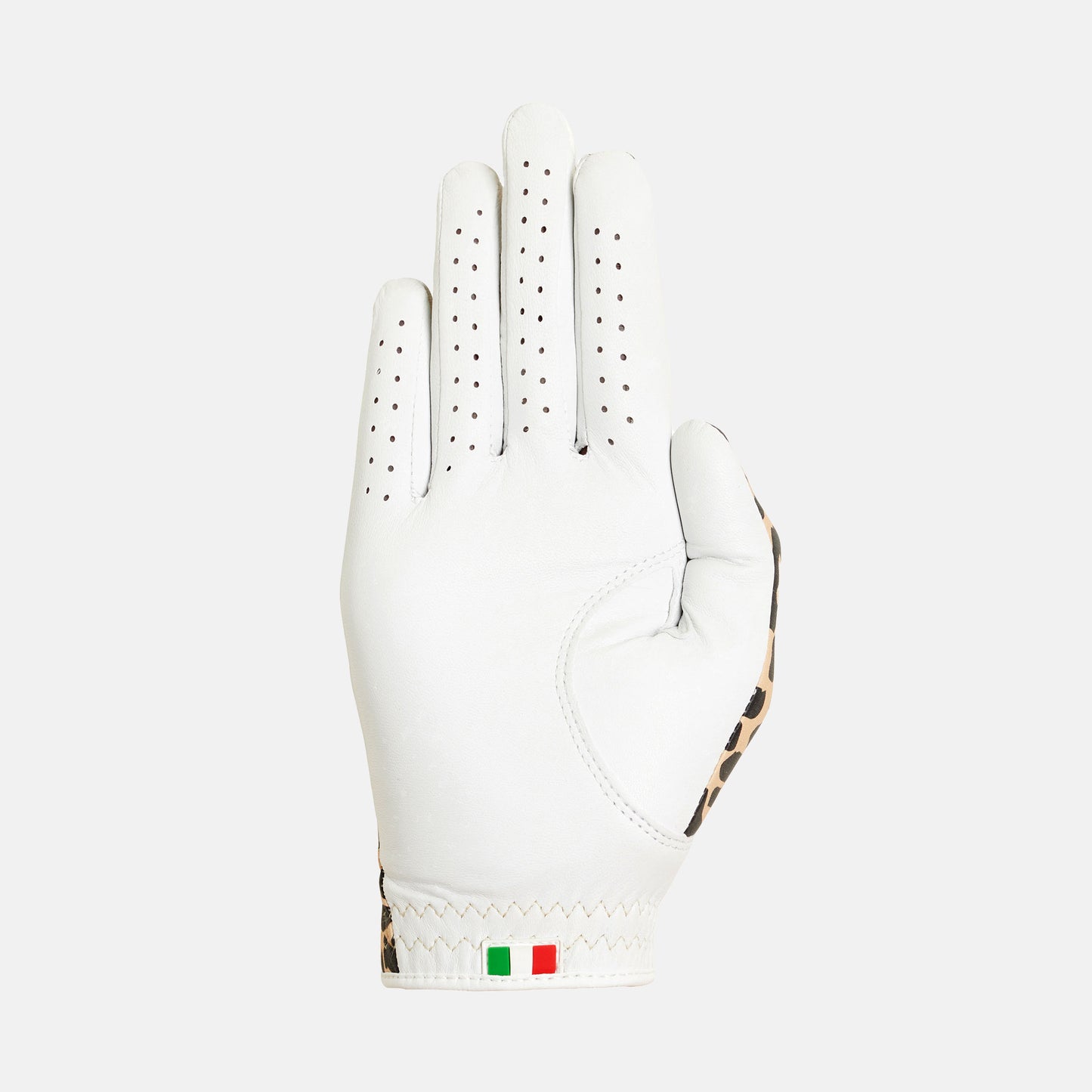 right-handed golf glove for women's designed for left-handed players, features a premium combination of Cabretta leather and microfibre leather.
