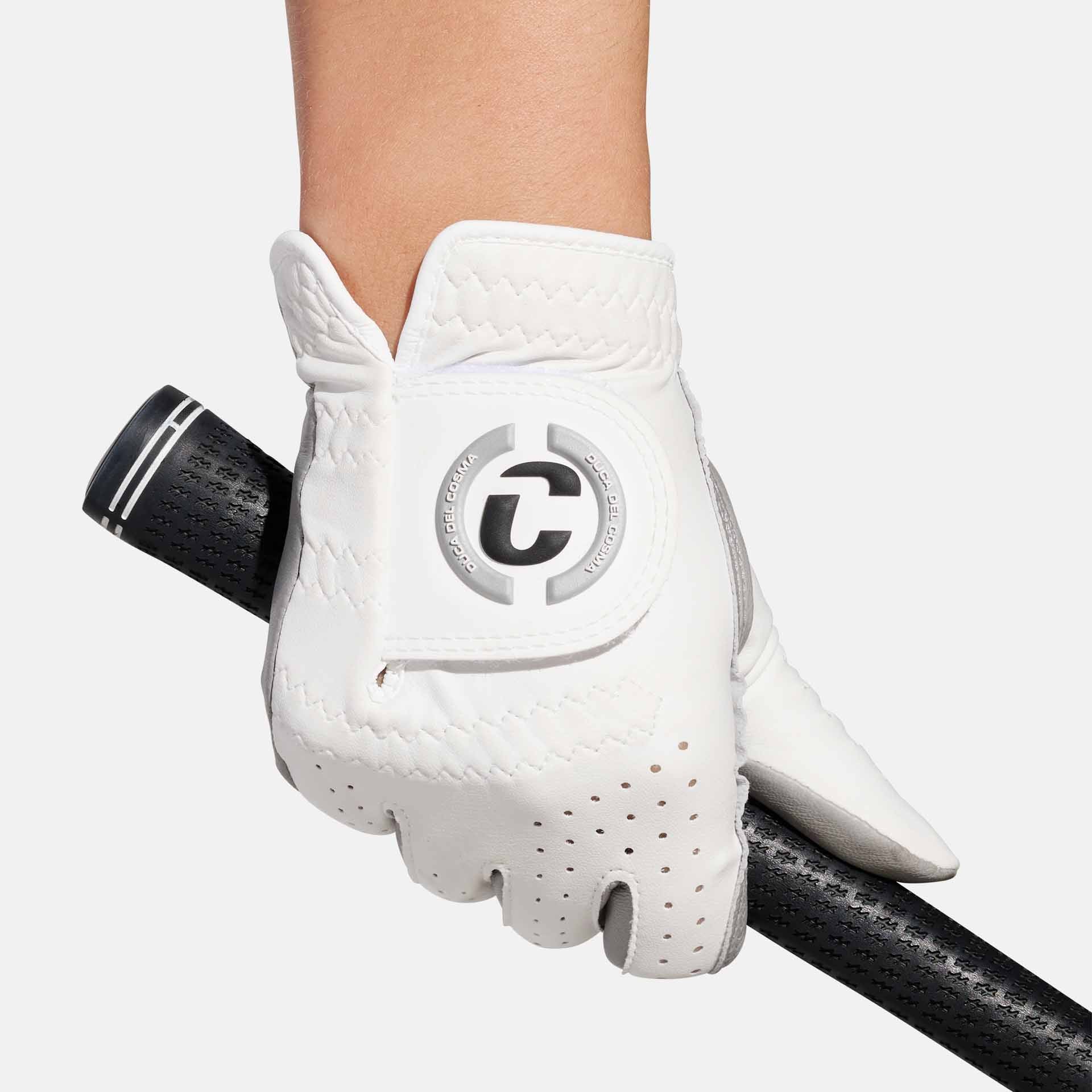 Duca del Cosma left golf glove for women's with cabretta leather and microfiber for a perfect fit