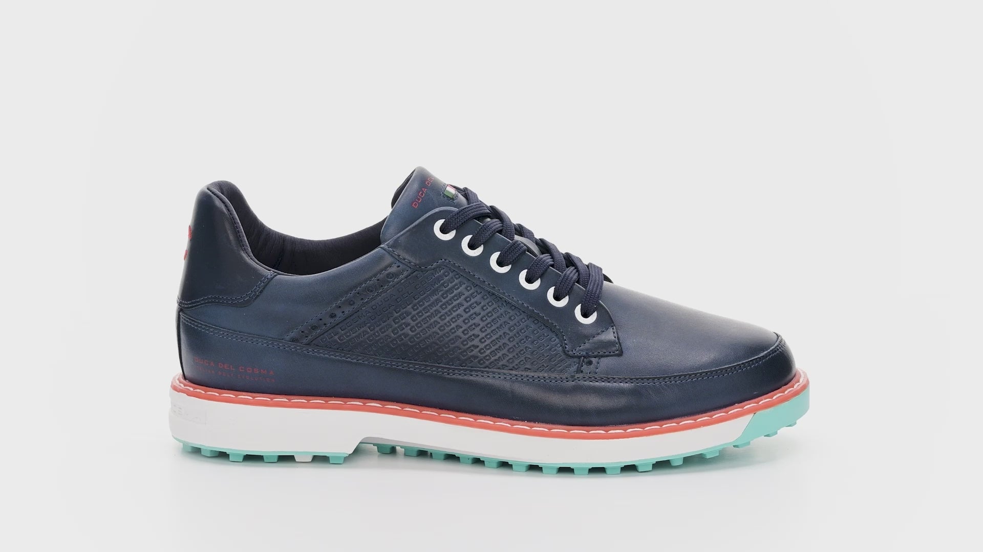 Lightweight Golf Shoes Men's - Davinci Leggero - Navy/Mandarin Red