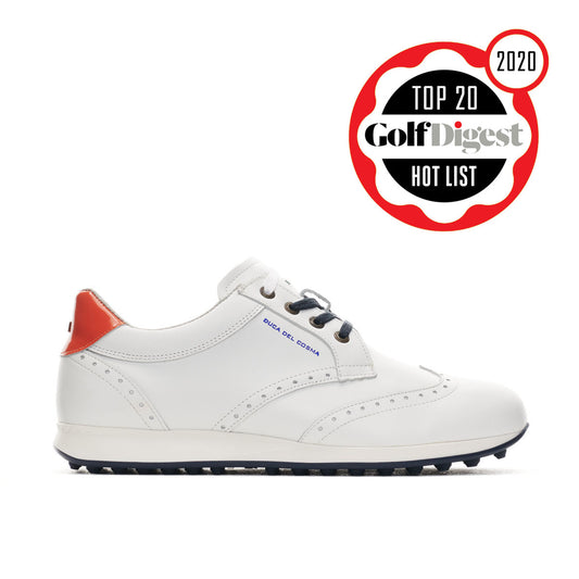La Spezia II - White/Orange | Men's Golf Shoes | Duca del Cosma