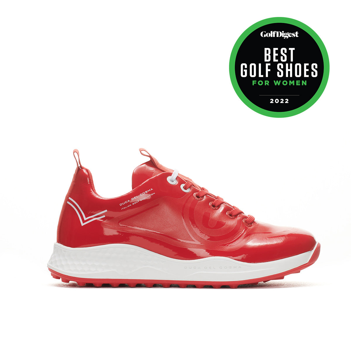 Wildcat Red women's golf shoe is waterproof and the best golf shoe for women's from duca del cosma