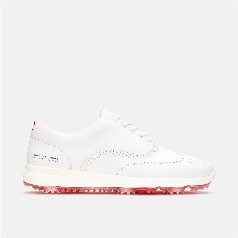 Bernardo Pro Spike white men's golf shoe fully waterproof with spikes from Duca del Cosma