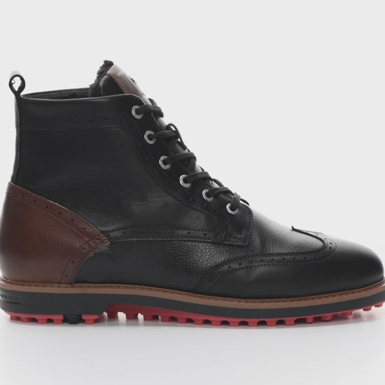 Delago black men's golf shoes the best winter golf boots for men's that are waterproof and have maximum comfort and grip