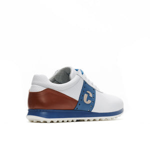 Men's Belair White / Cognac / Blue Golf Shoe