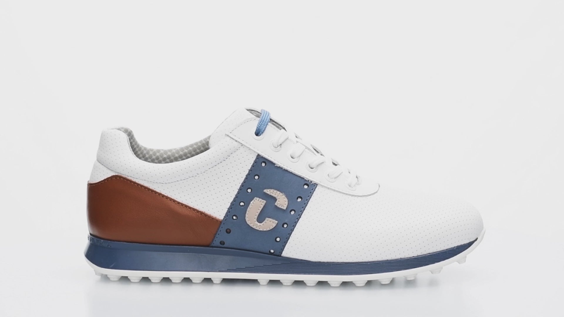 Men's Belair White / Cognac / Blue Golf Shoe