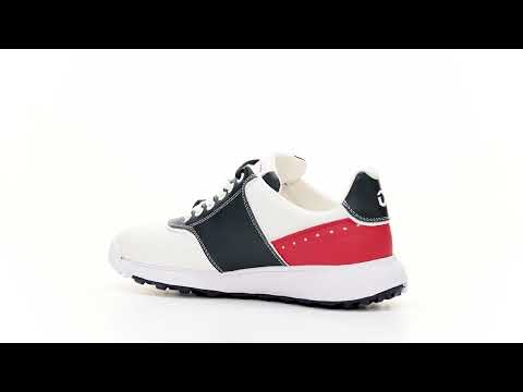 Positano white navy mens waterproof golf shoes best golf shoe for the golf course